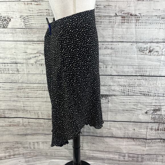 Style & Co Skirt Plus size 18 Black White Polka Dot Bias Knee Asymmetrical Boho - Picture 8 of 9